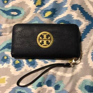 Navy Tory Burch wristlet